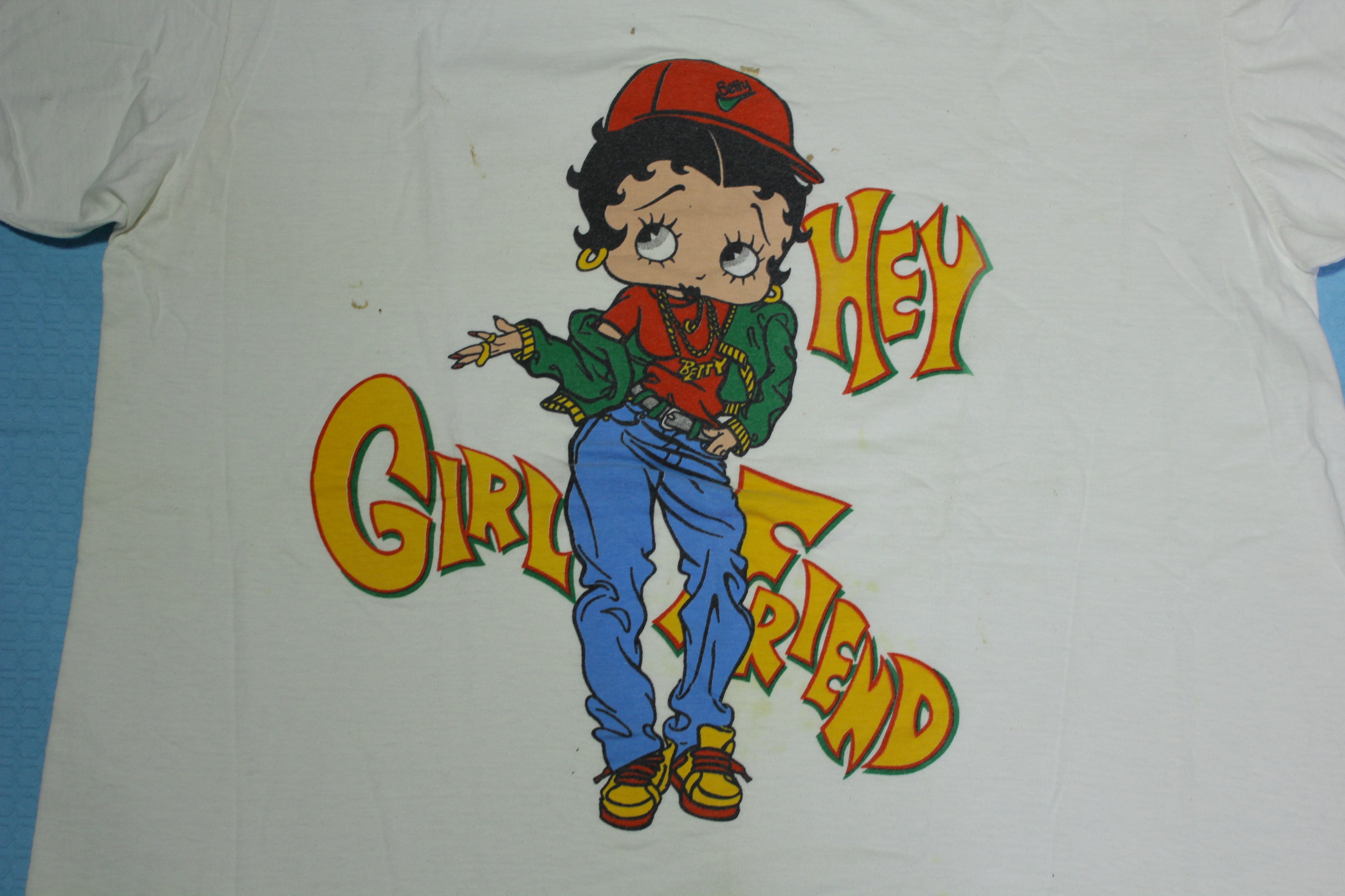 Betty Boop Vintage 90's Hey Girlfriend Single Stitch Hip Hop Nike