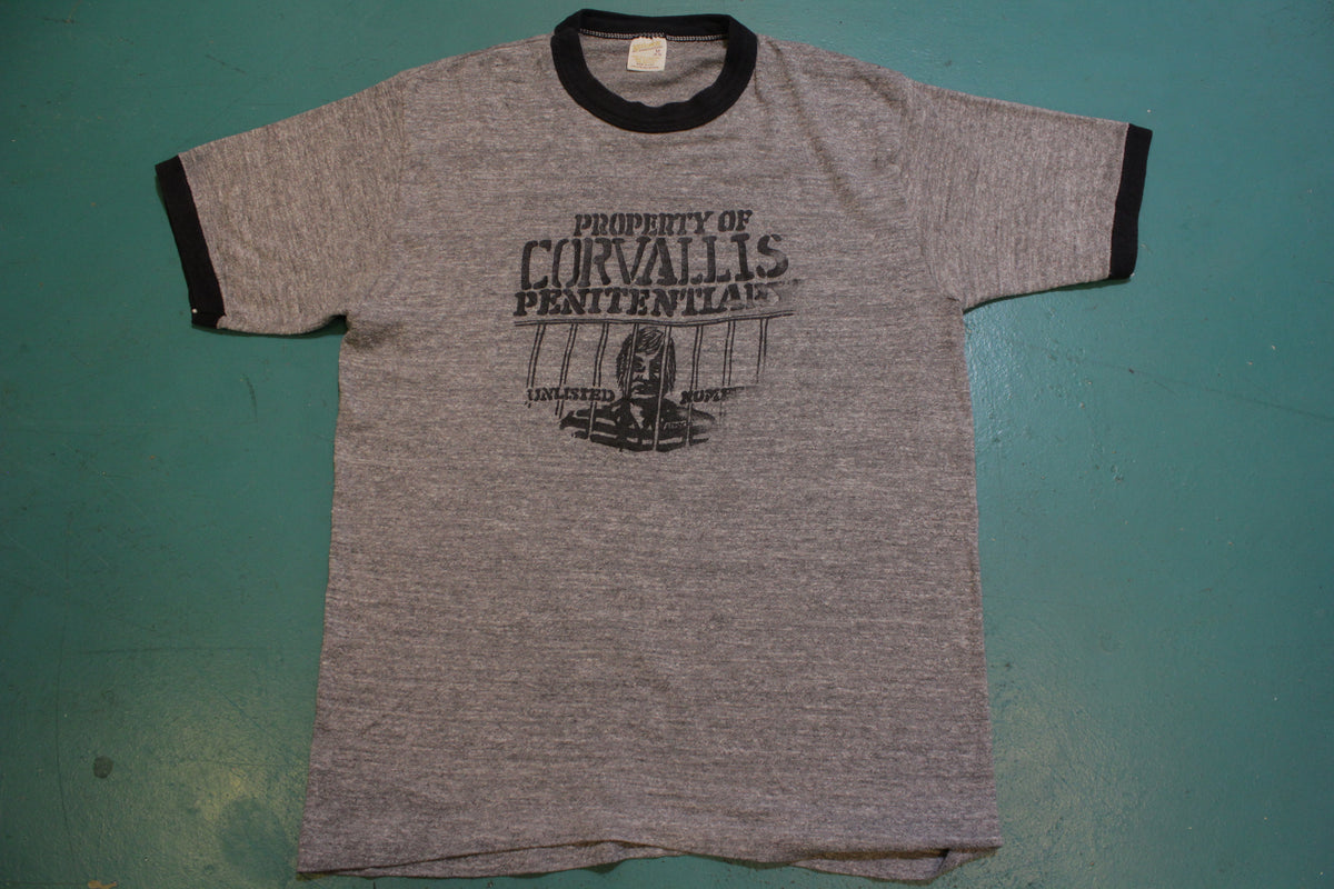 Property of Corvallis Penitentiary Unlisted Number Vintage 80s T-Shirt