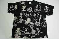 Betty Boop Hawaii Aloha 1998 Hollywood Hall of Fame AOP Vintage King Features Syndicate T-Shirt