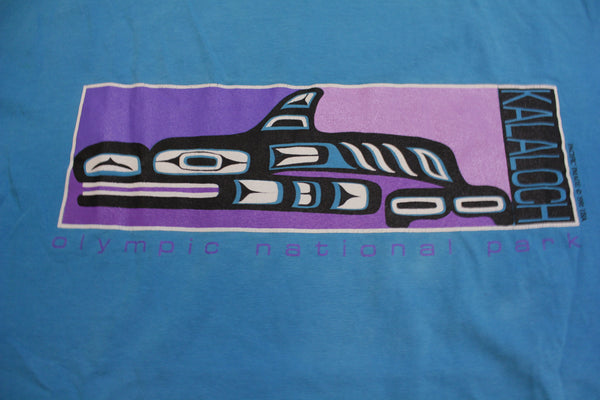 Olympic National Park Kalaloch Vintage PNW Tribal Art 1991 90s Single Stitch T-Shirt
