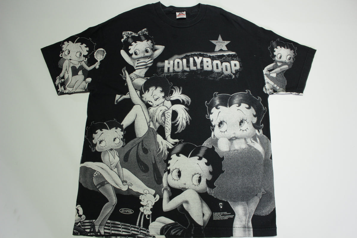Betty Boop Hollyboop 1998 Hollywood Hall of Fame AOP Vintage King Features Syndicate T-Shirt