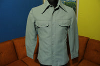 Silversmith Vtg Lined 60's Long Sleeve Pearl Snap Polyester Seafoam Green Shirt.