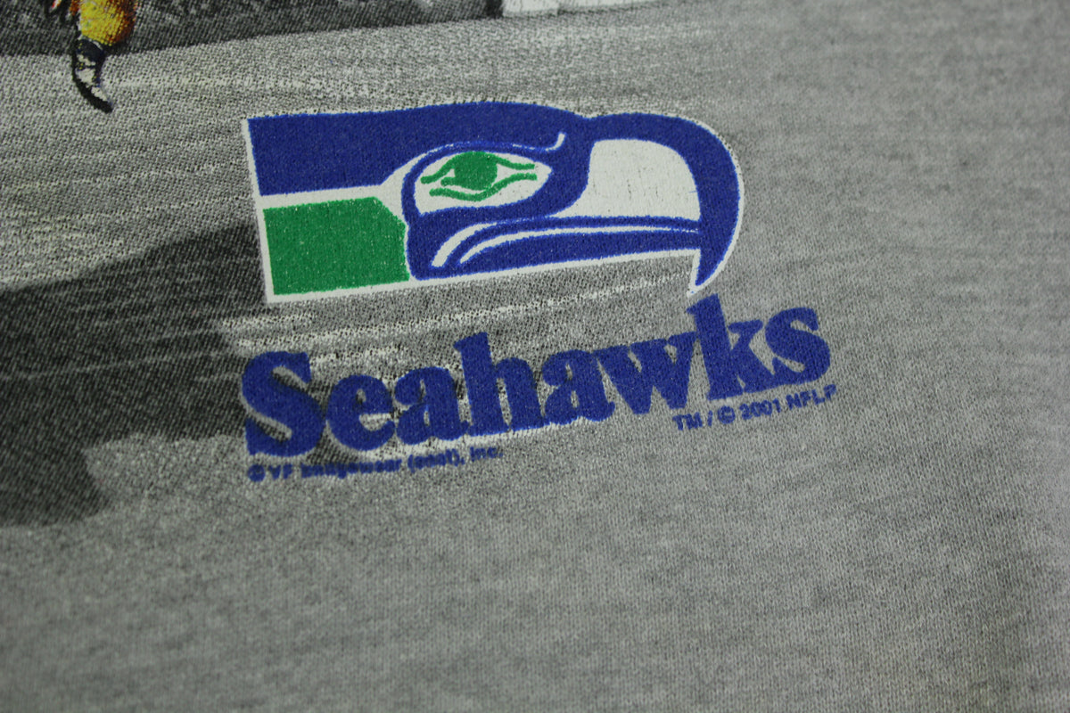 Seattle Seahawks 2001 Lee Sport Y2K Vintage Emerald Eyes Crewneck Sweatshirt