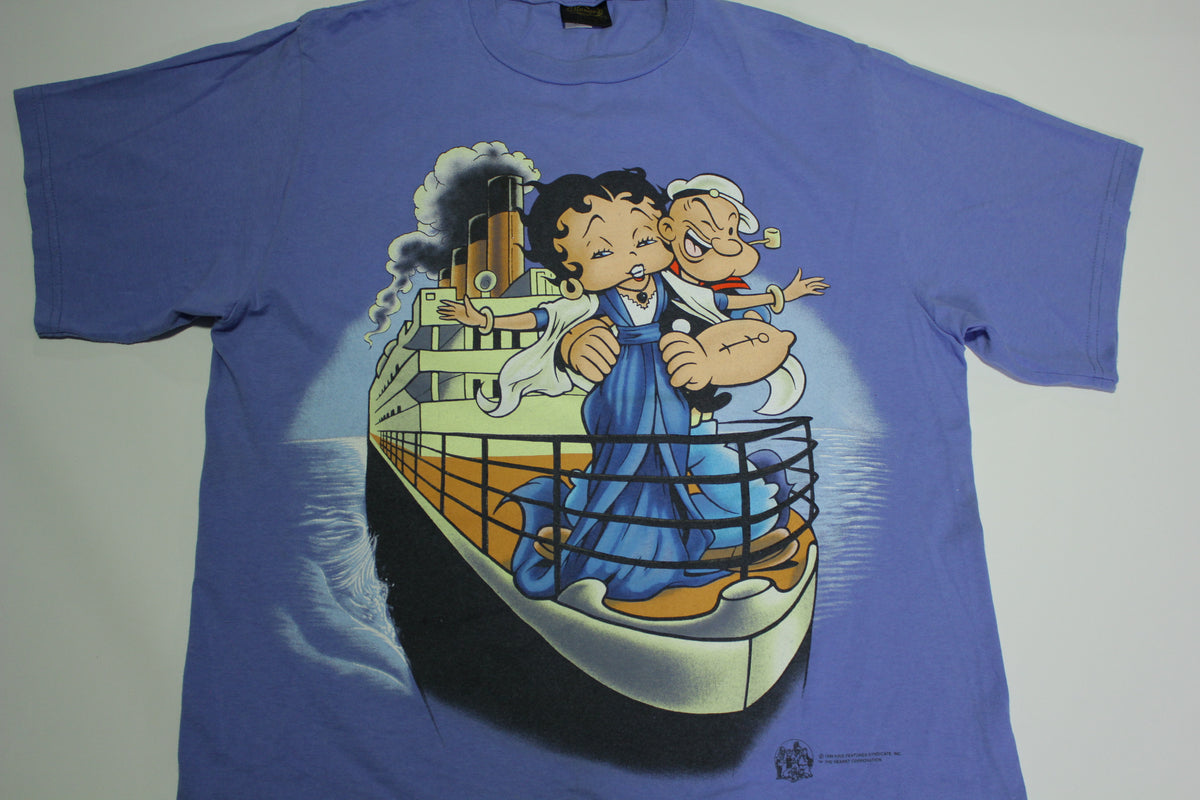 Betty Boop Popeye Titanic 1998 Vintage 90s King Features Syndicate Hearst Changes T-Shirt