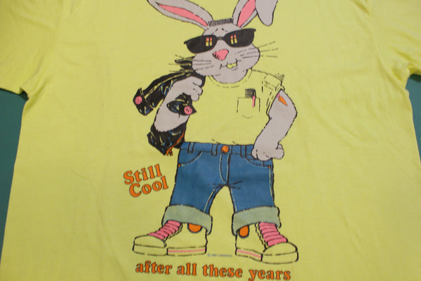 Still Cool 1987 Giant Bunny Rabbit Vintage 80s Airwaves Single Stitch Hanes USA T-Shirt