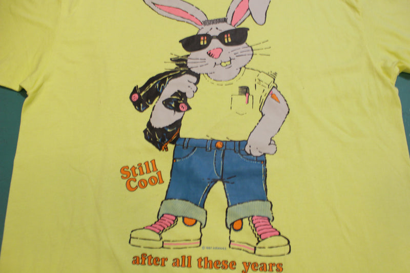 80s Rabbit Still Cool 1987 Giant Bunny Rabbit Vintage 80s Airwaves Single Stitch ...