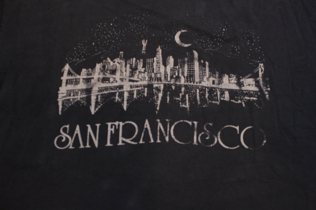 San Francisco Golden Gate Bridge City Skyline Vintage 80's Single Stitch T-Shirt