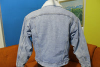 Levis Authentic 90's Sherpa Lined Trucker Jean Jacket Faded USA Made Denim Coat