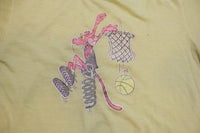 Pink Panther Spring Basketball Funny 80's Iron On Vintage Hanes Single Stitch T-Shirt