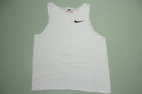 Nike White Embroidered Swoosh Check Vintage 90's Made in USA Tank Top