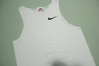 Nike White Embroidered Swoosh Check Vintage 90's Made in USA Tank Top