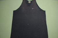 Nike Navy Blue Embroidered Swoosh Check Vintage 90's Made in USA Tank Top