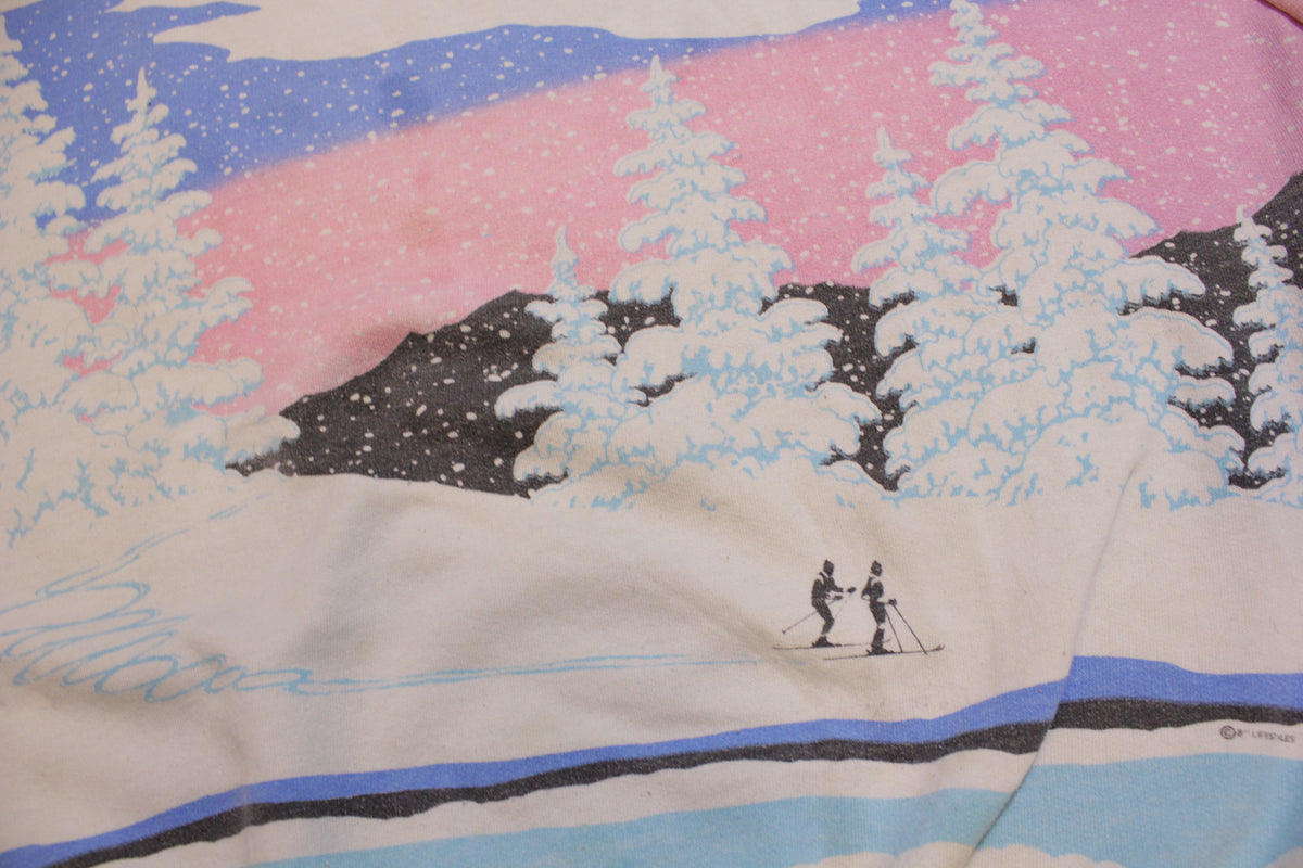 Cross Country Skiing Vintage Lifestyles 80's Crewneck Sweatshirt