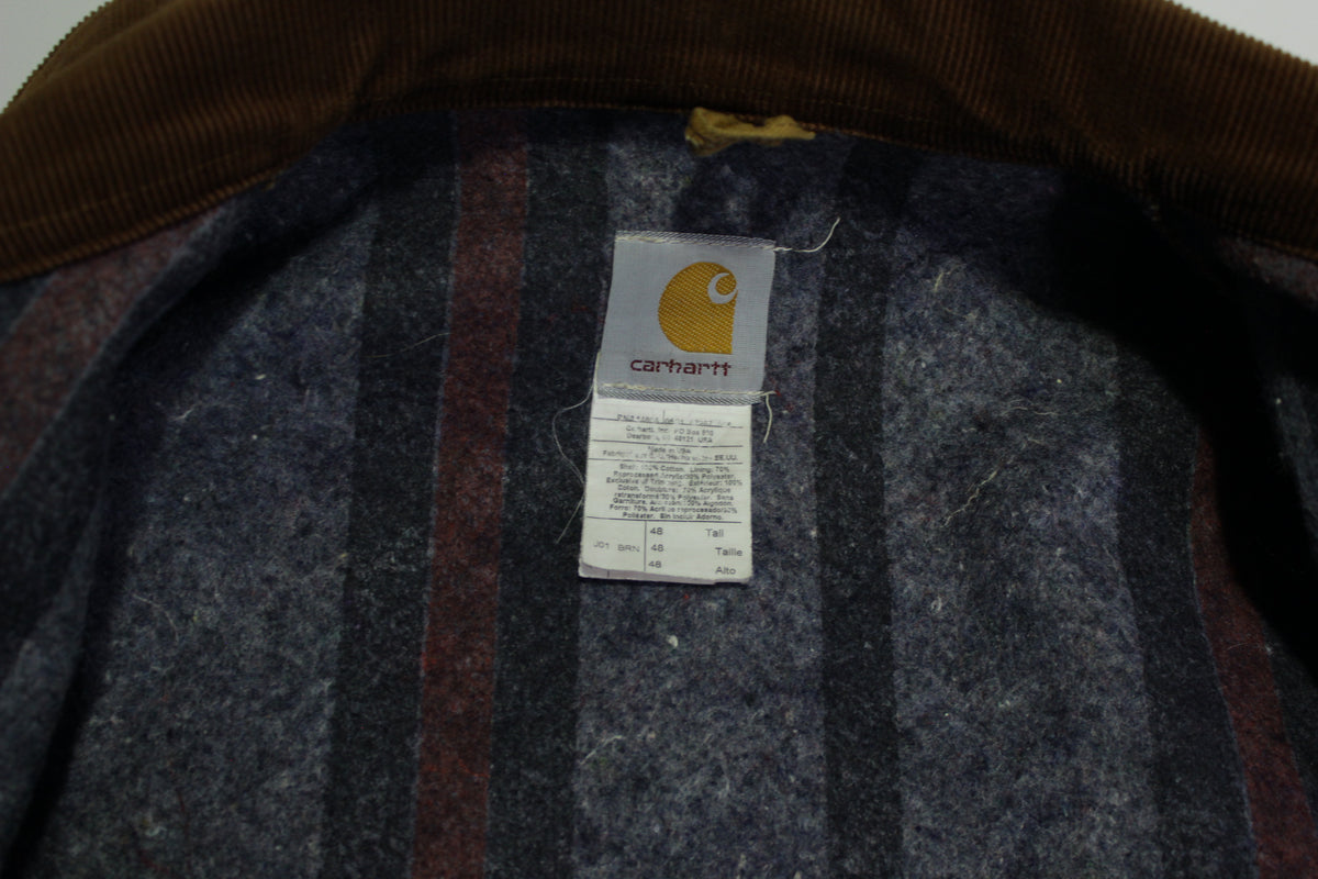 Carhartt Vintage 90s Detroit Blanket Troy Lined Work Jacket Made in USA BRN Coat