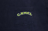 Joe Camel Cigarettes Vintage Harley Motorcycle Leather Jacket 90s USA Pocket T-Shirt