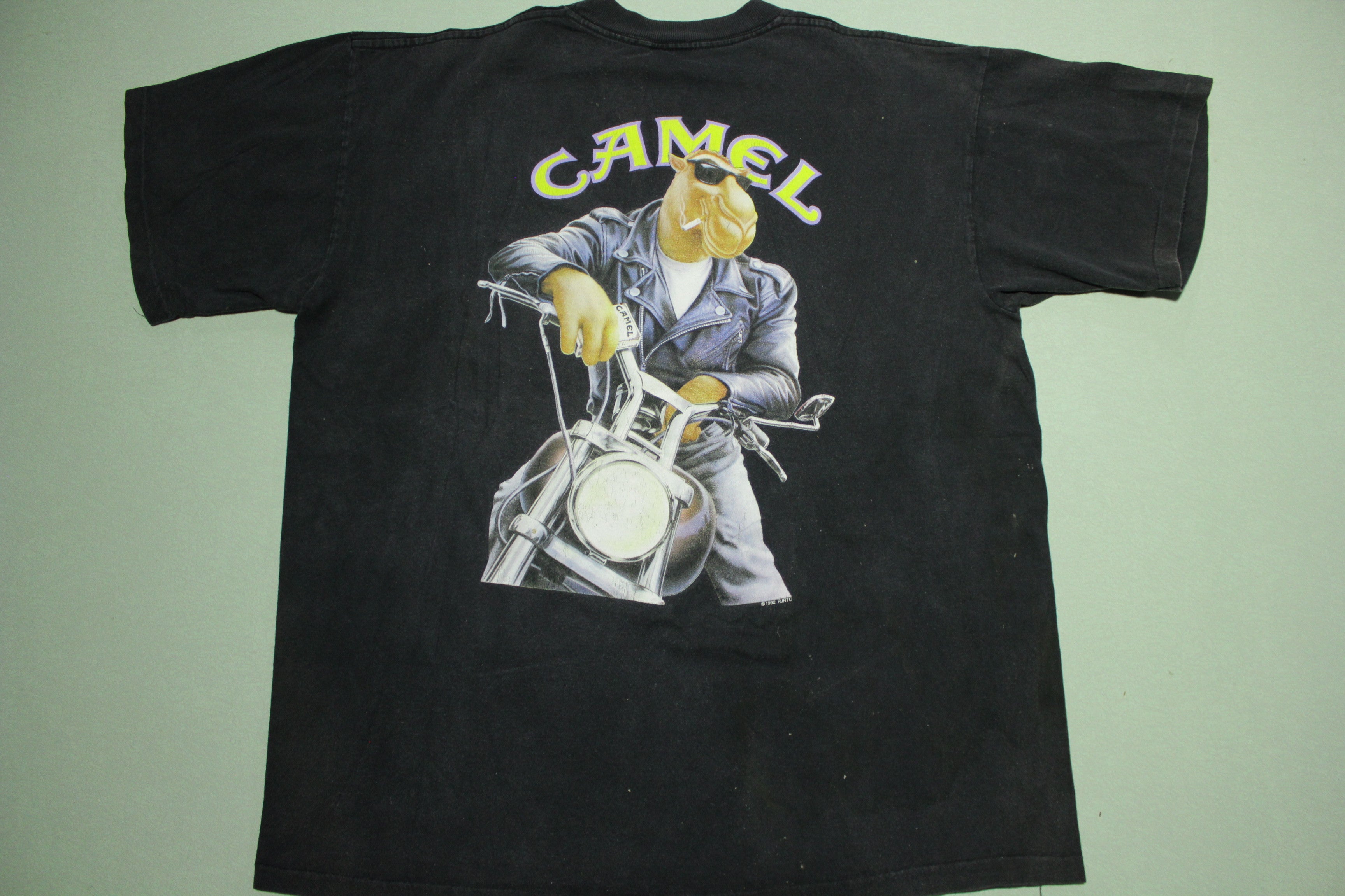 Joe Camel Cigarettes Vintage Harley Motorcycle Leather Jacket 90s