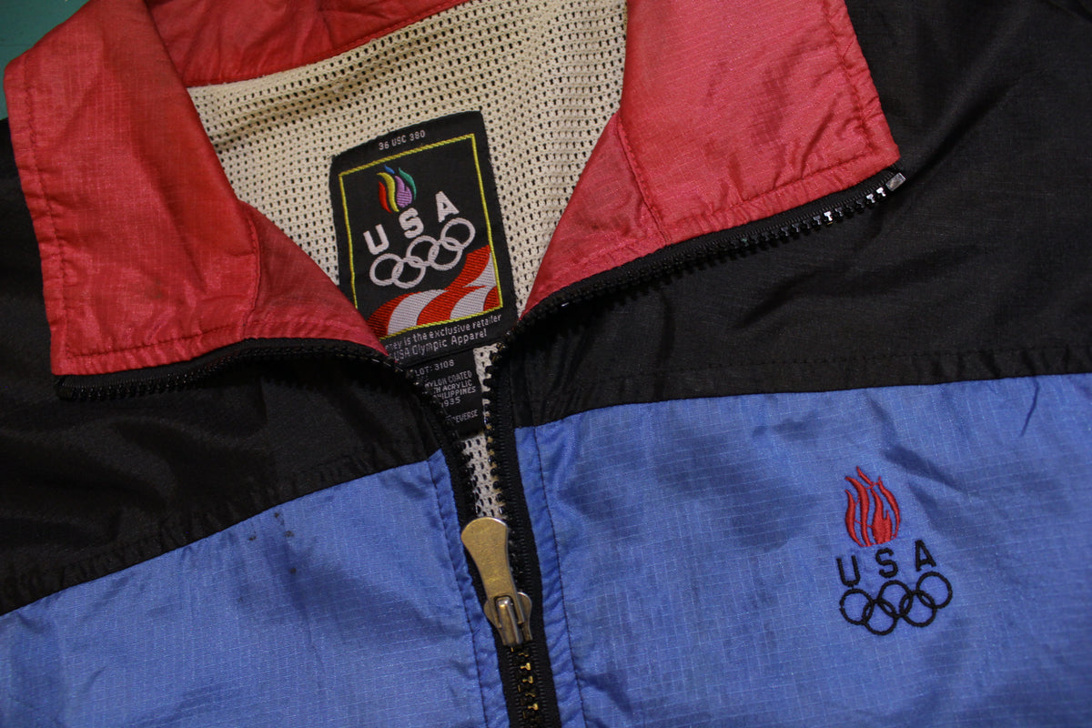 USA Olympic Apparel JC Penney 90's Vintage Color Block Windbreaker