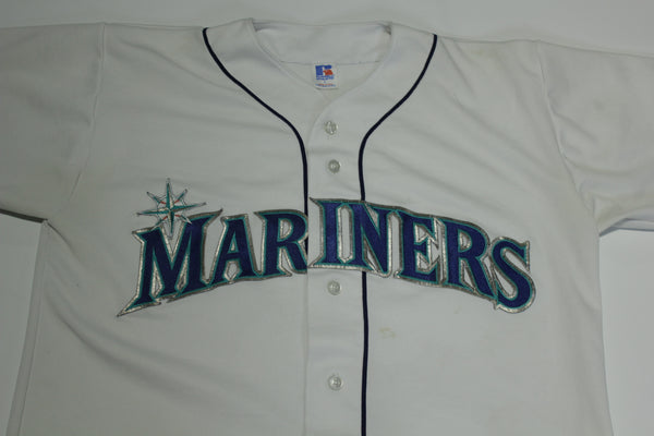 Seattle Mariners Vintage 90's Russell Made in USA Stitched Button Up Jersey