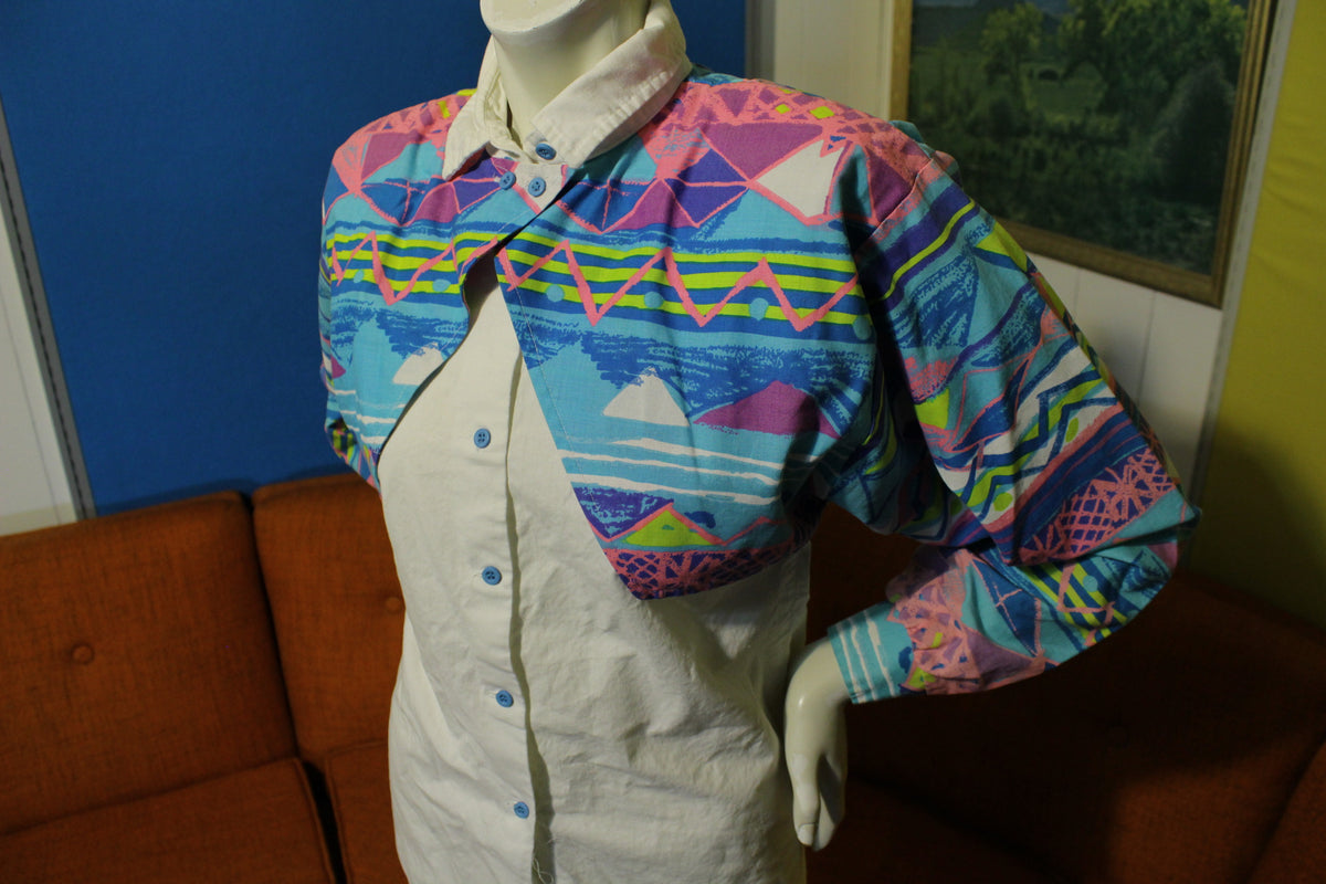Roper Vintage Western Vibrant Colors 90s Button Flap Canopy Cowboy Shirt Women's