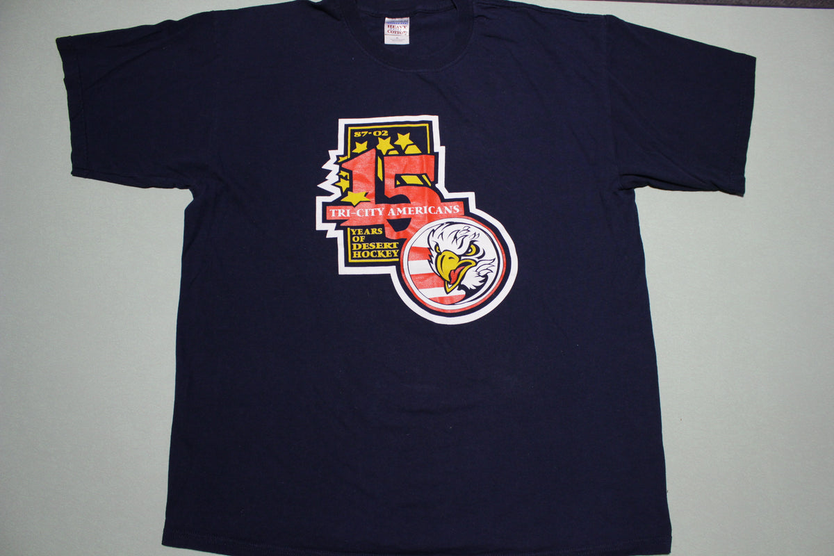 Tri-City Americans 15 Years of Desert Hockey 2002 Vintage T-Shirt