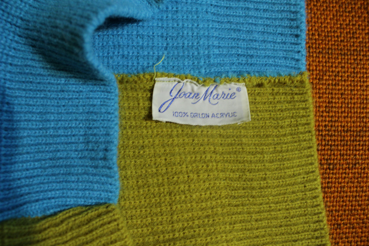 Joan Marie Vintage 60's Blue and Gold Mod Sweater. People Power Hippy.