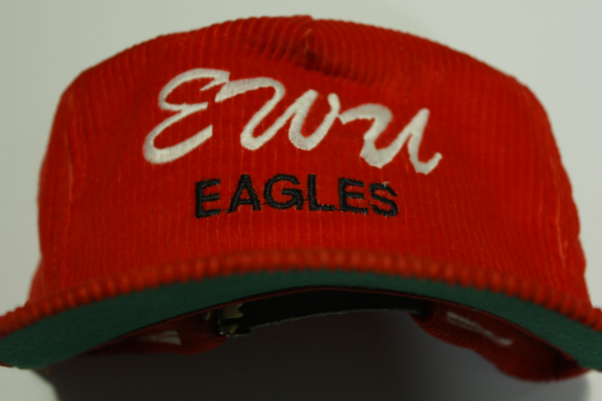 EWU Eastern Washington Eagles Corduroy Vintage 80s Adjustable Back Snapback Hat