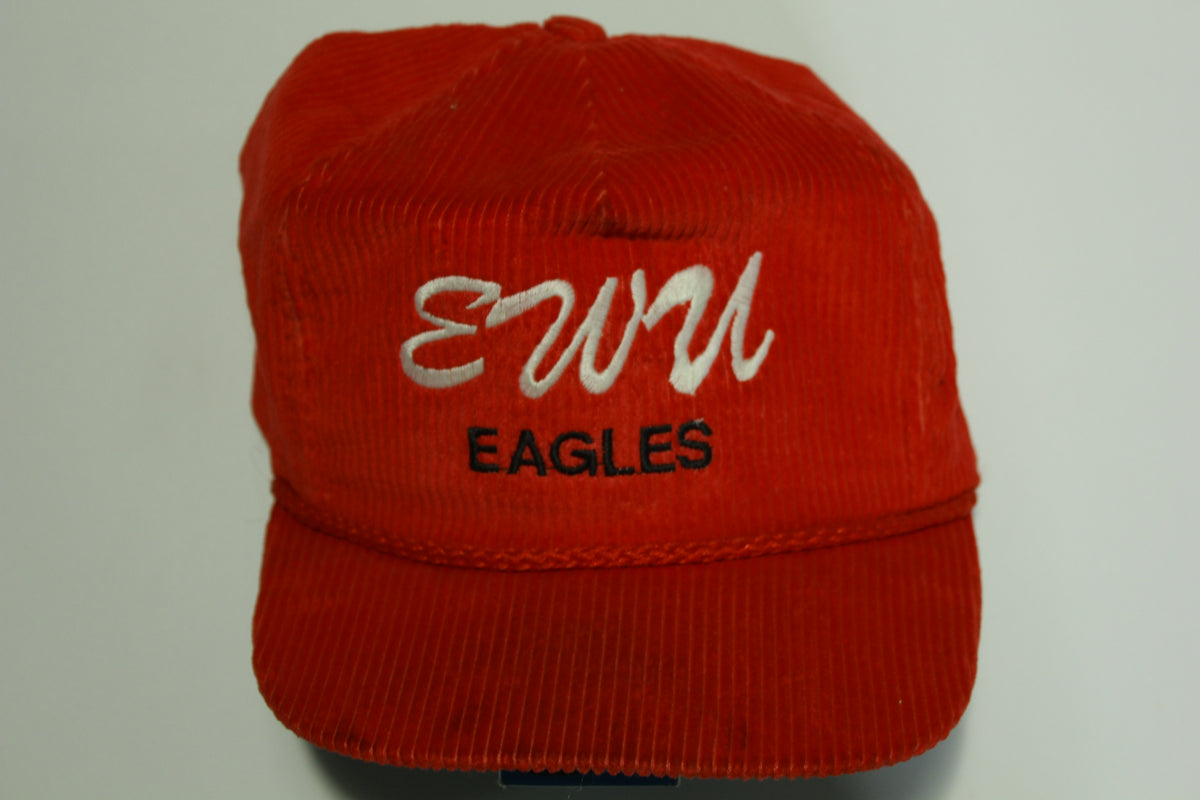 EWU Eastern Washington Eagles Corduroy Vintage 80s Adjustable Back Snapback Hat