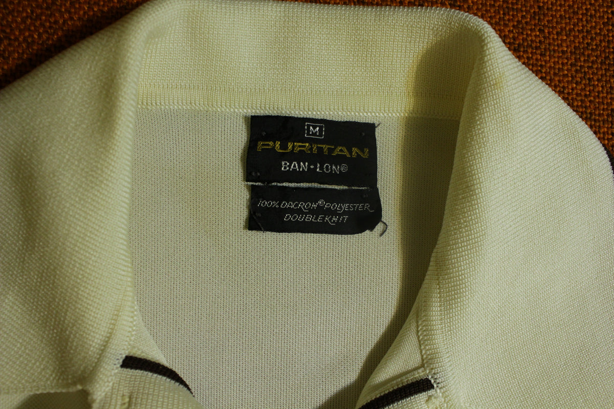 Puritan Polo Shirt. Ban Lon 1960's 1970's Short Sleeve Vintage Polyester