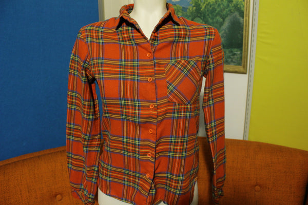 Genesis Vintage 70's 80's Women's Small One Pocket Flannel Outdoor Shirt.