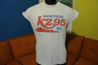 KZ95 FM Jackson Hole's Grand Radio Station Vtg 80's Muscle Sleeveless T-Shirt Tee.