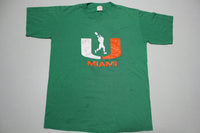 University of Miami Hurricanes Vintage 80's Football Single Stitch Sportswear T-Shirt