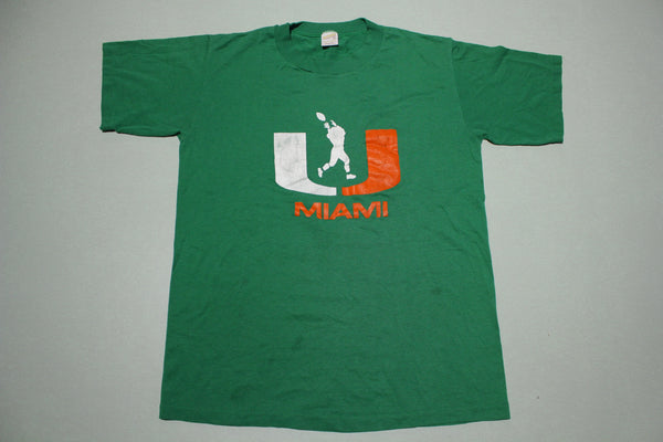 University of Miami Hurricanes Vintage 80's Football Single Stitch Sportswear T-Shirt