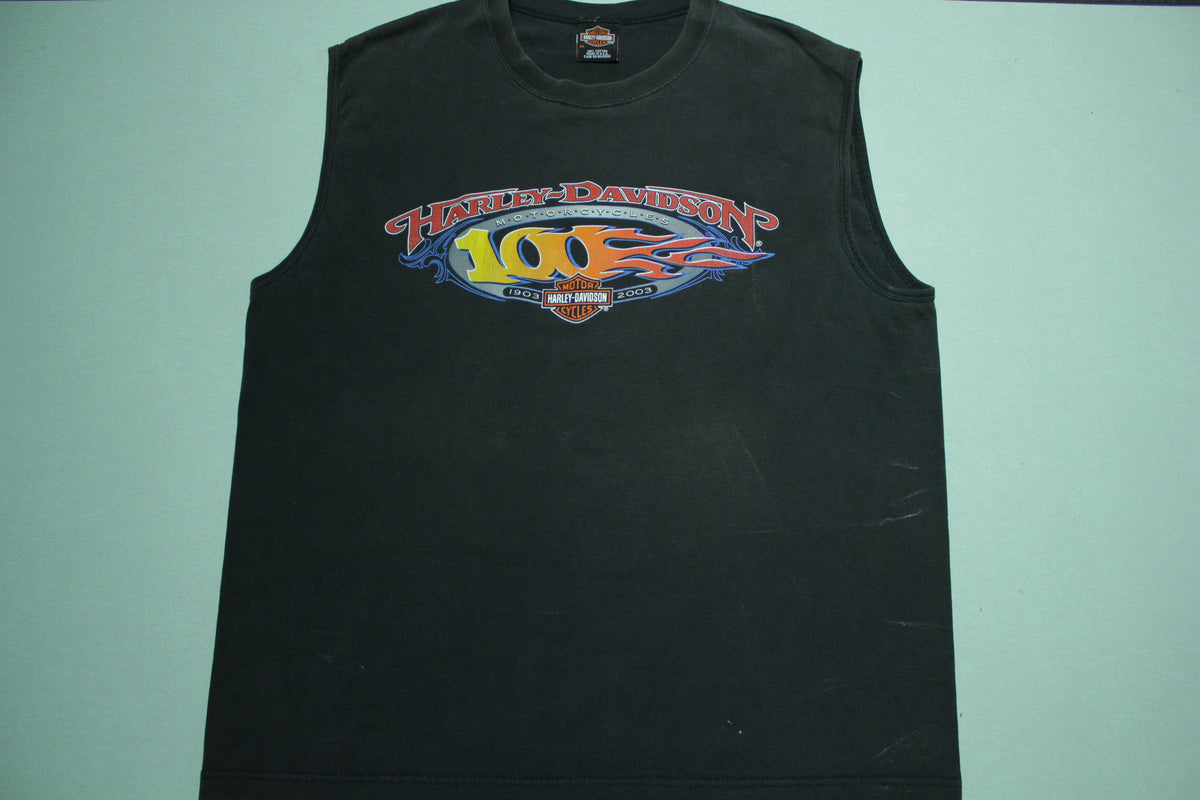 Harley Davidson Motorcycles 100 Year 2003 Battlefield Gettysburg PA Muscle T-Shirt