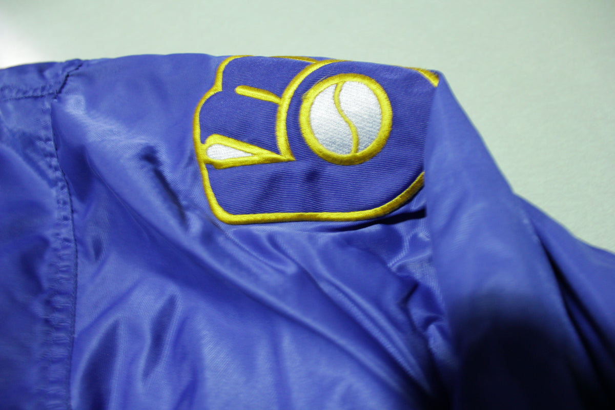 Milwaukee Brewers Vintage 90's Cooperstown Majestic Satin Baseball Team Coach Jacket
