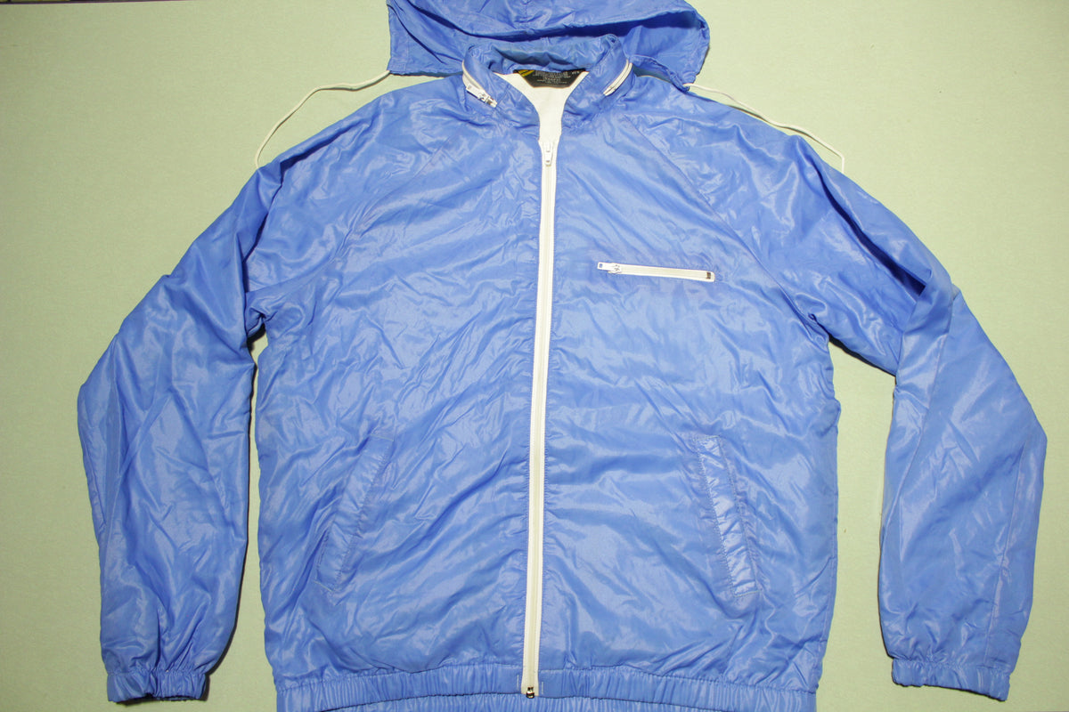 Sears Royal Blue Hideaway Hood Vintage 70's Zip Up Windbreaker Jacket ...