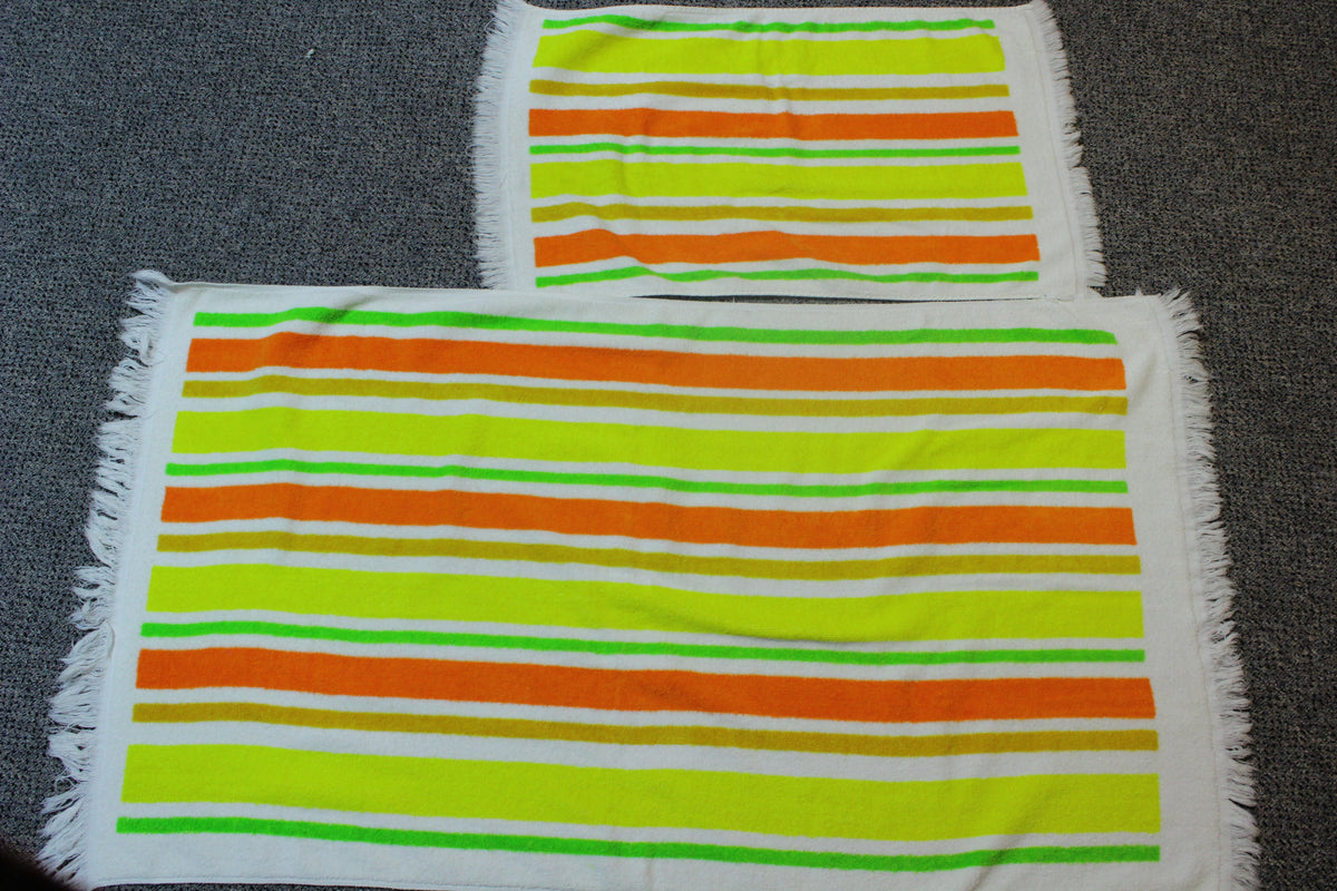 Sayco of California Vintage Cotton Terry Cloth Hand Bath 60's 70's Towel Set (4)