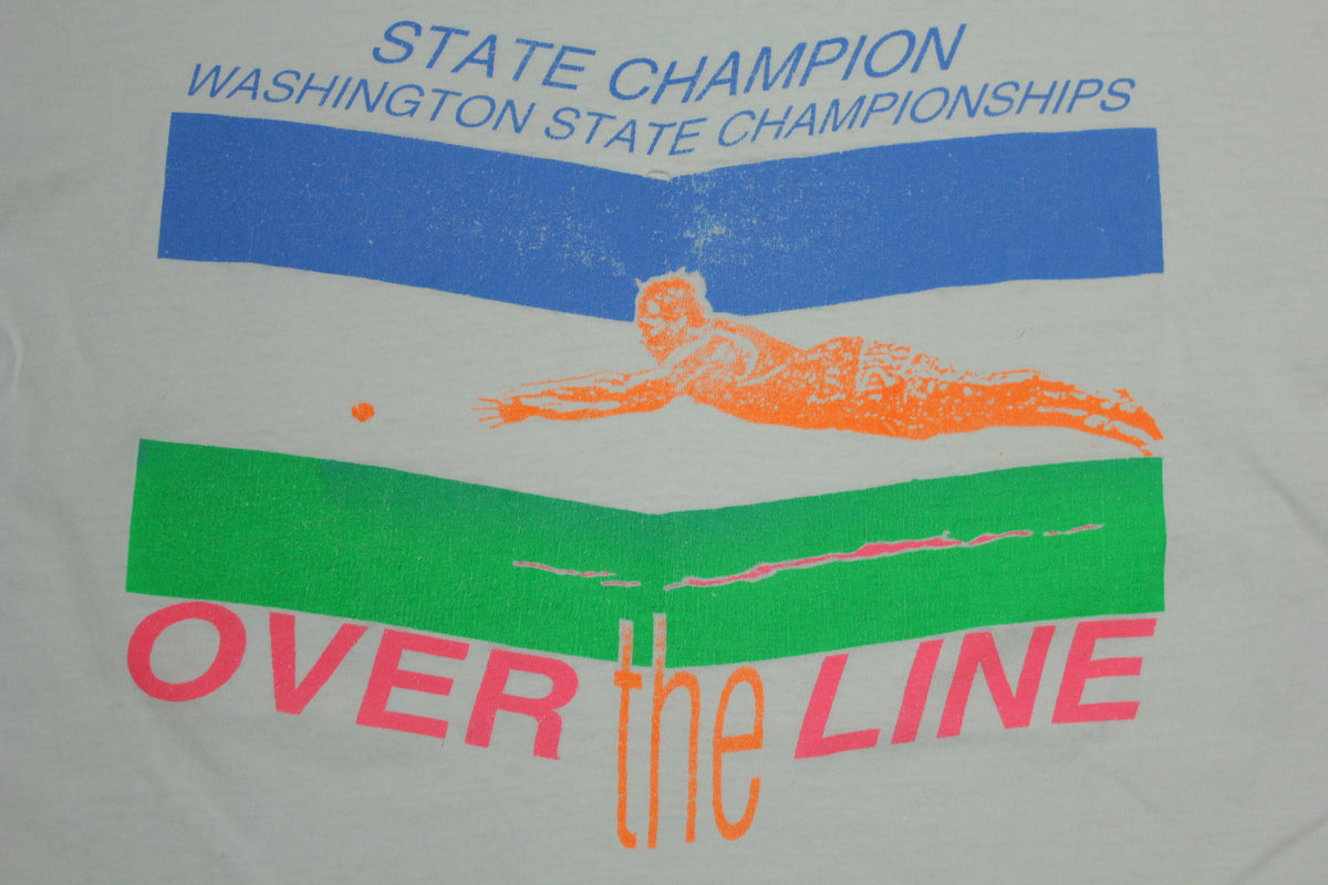 Over The Line Washington State Champions Vintage 80's Hanes Made in USA T-Shirt