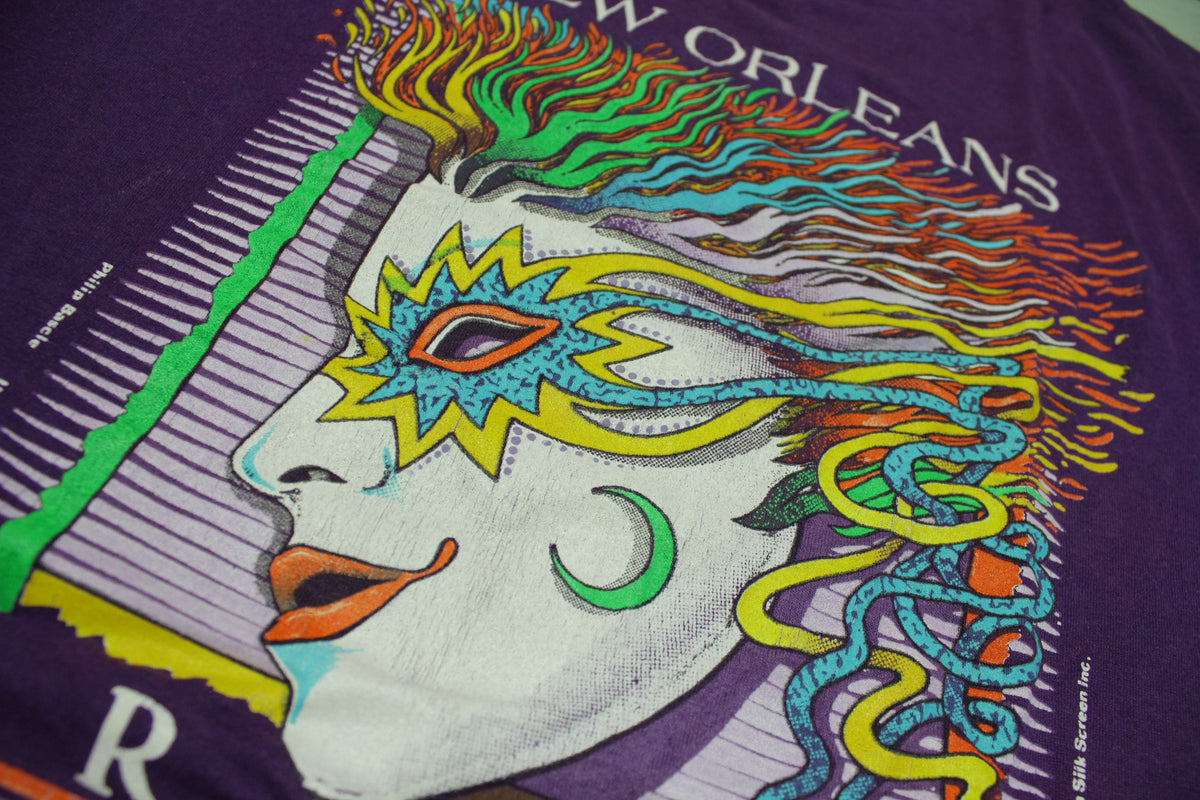 New Orleans Vintage 1989 French Quarter Italian Carnevale 80s T-Shirt