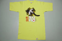 Sumo Cat Japanese Writing B Klipan Vintage 80s Crazy Shirt 1980 Single Stitch T-Shirt