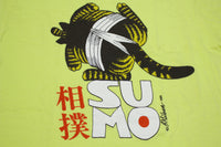 Sumo Cat Japanese Writing B Klipan Vintage 80s Crazy Shirt 1980 Single Stitch T-Shirt