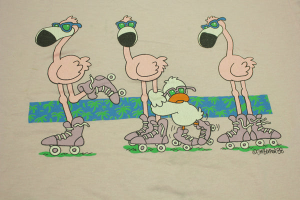 Pink Flamingo and Baby Duck Vintage Jim Benton Cartoonist Screen Stars T-Shirt