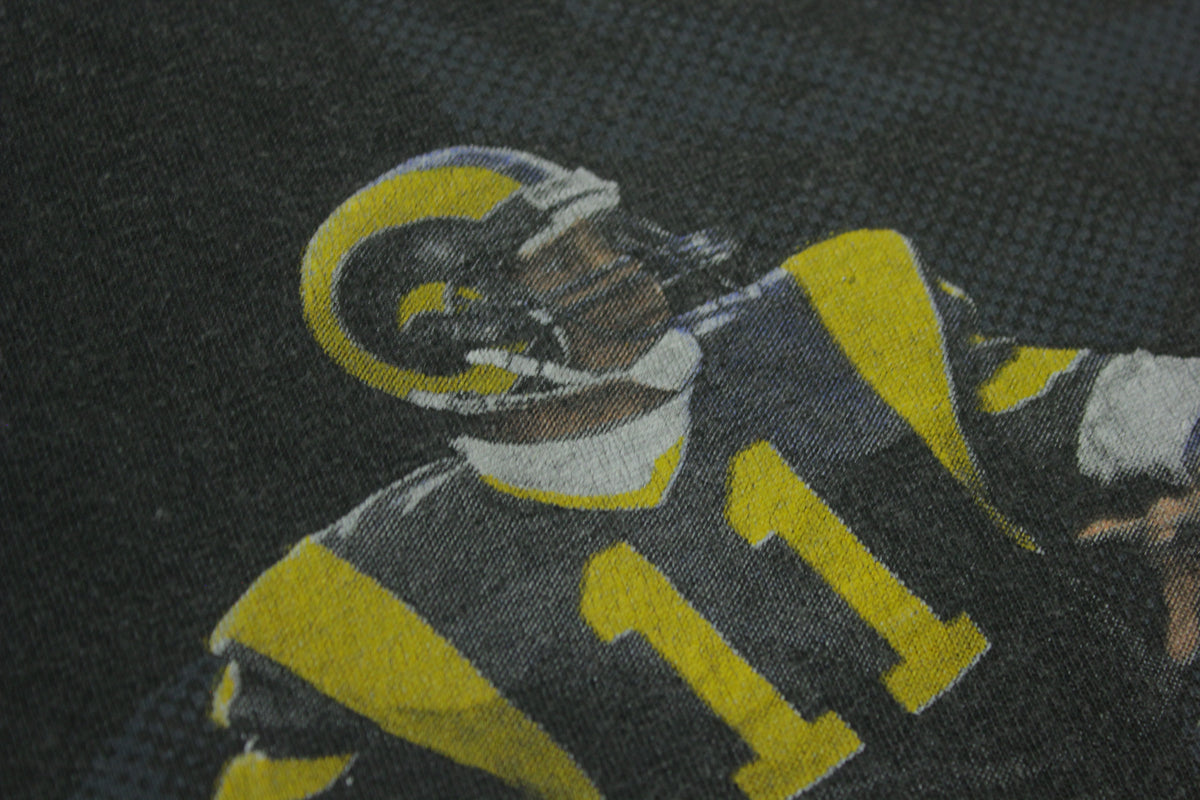 Jim Everett Vintage 90's Rams Single Stitch Faded Black NFL T-Shirt