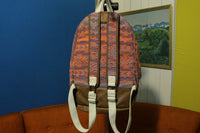 Rainbow Embroidered Woven Guatemalan Backpack Festival Ethnic Women's Leather