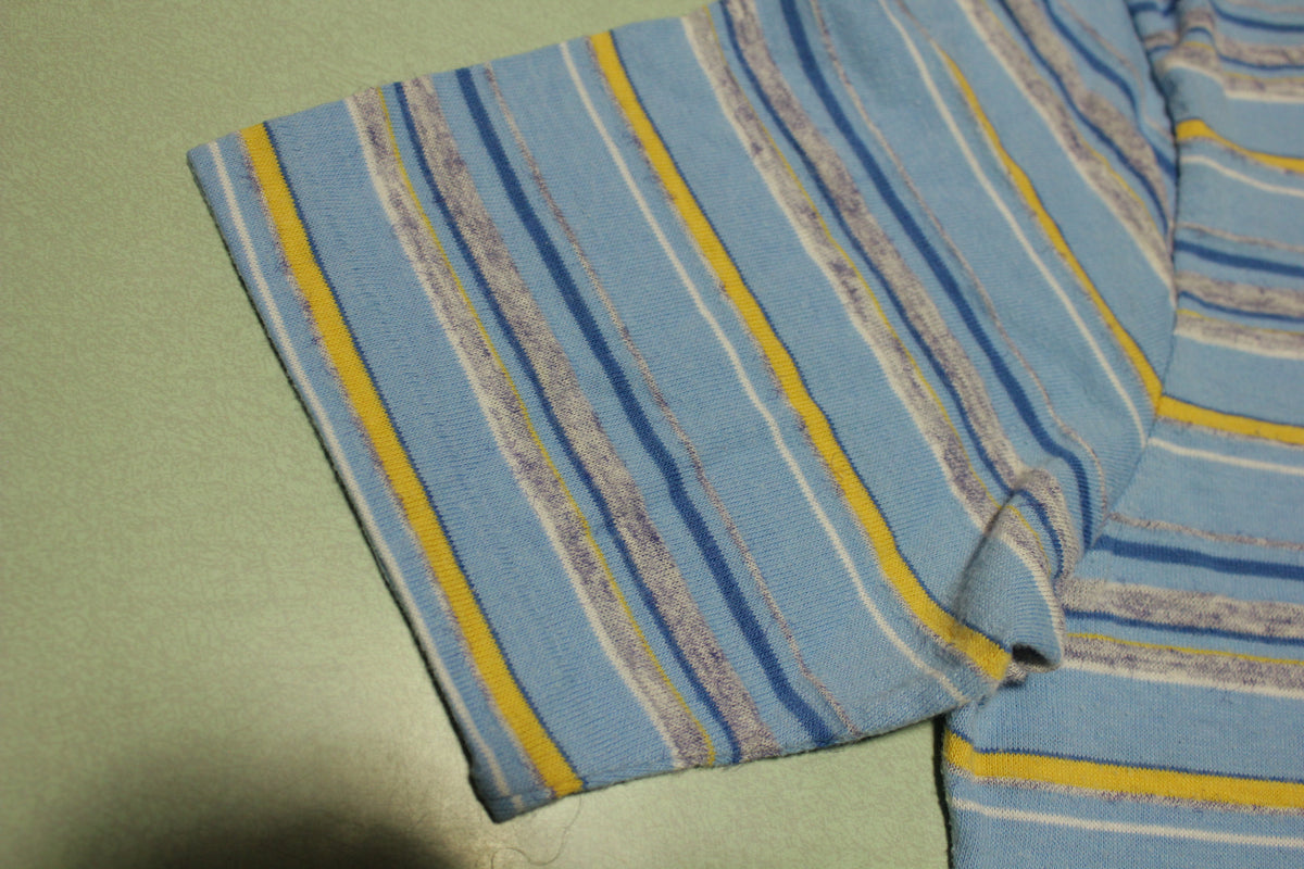 California Styled Vintage 70's Striped Pocket Single Stitch T-Shirt
