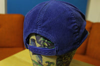 Les Schwab Corduroy Cord Blue Snapback Truckers Hat. Vintage 80's