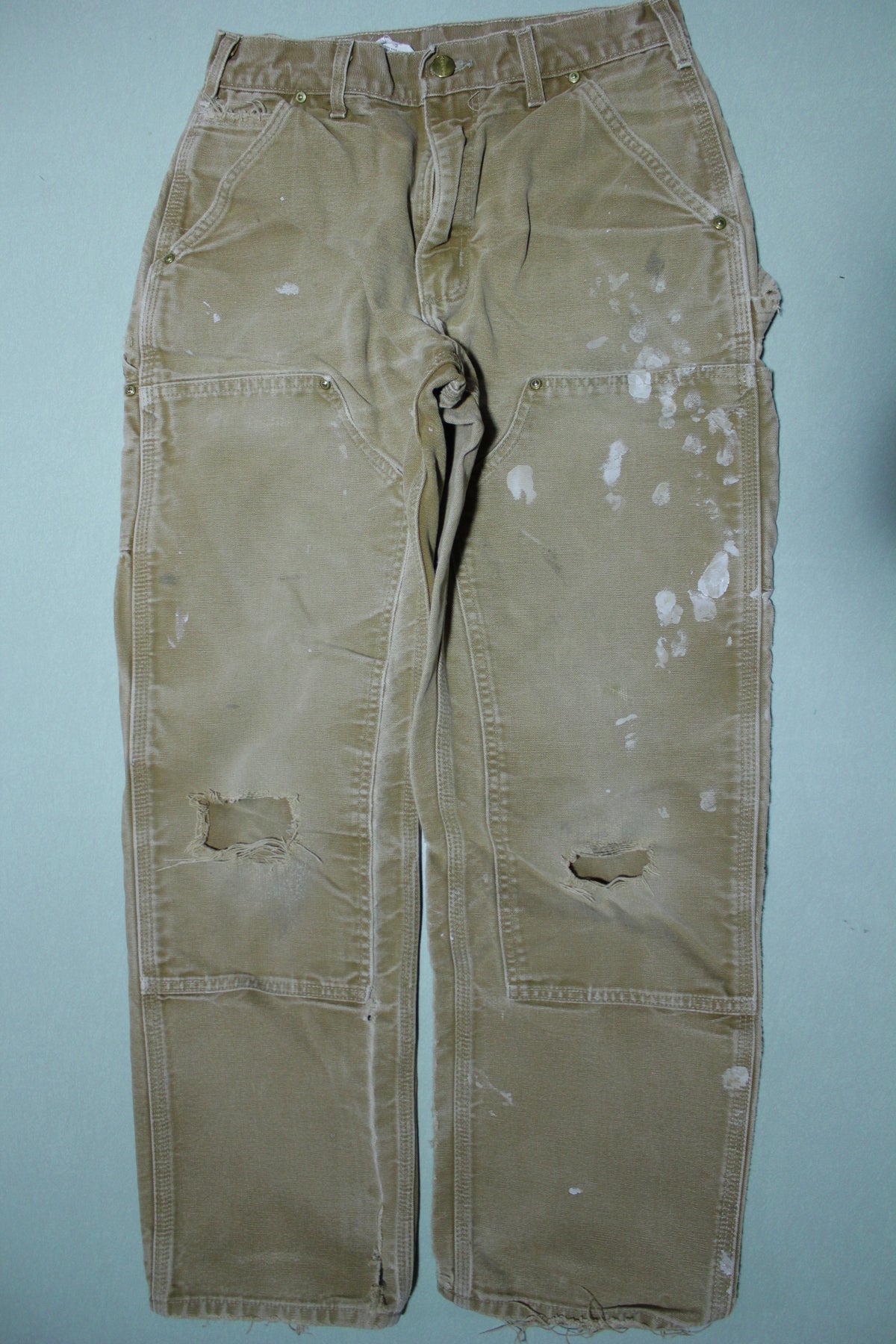Carhartt Vintage Distressed B01 Double Knee Front Work Construction Utility Pants BRN
