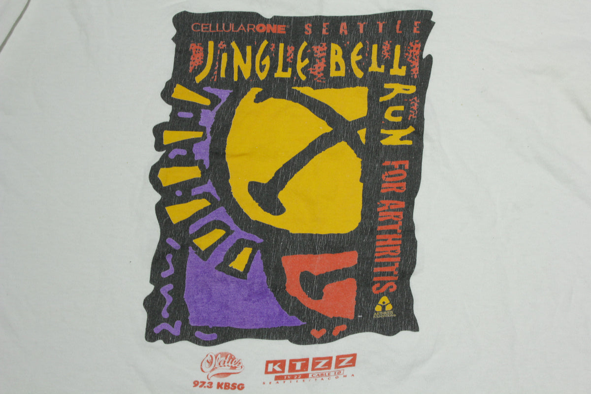Seattle CellularOne Vintage 90's Jingle Bell Run For Arthritis Long Sleeve T-Shirt