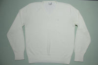 Christian Dior Vintage 80's 90's V-Neck Cream White Knit Made in USA Sweater