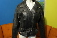 FIRST Genuine Leather Black Motorcycle Thinsulate Biker Jacket Womens 1st Cable