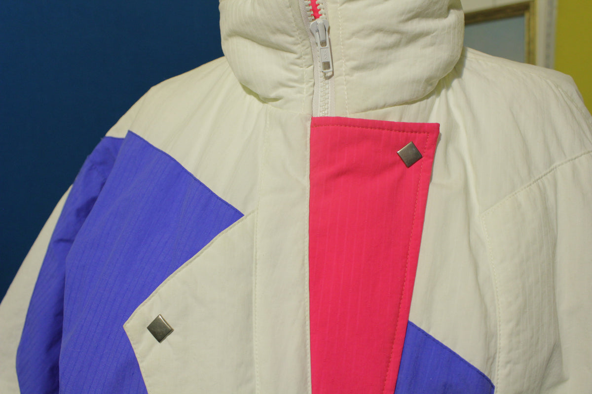 Obermeyer Sport Dynamite Vintage 90s Fluorescent Color Block Neon Ski Jacket